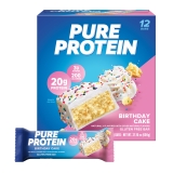 Pure Protein Birthday Cake Bars 1.76 oz 12 Count Pack