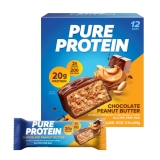 Pure Protein Bars High CM31 Protein Nutritious Snacks Energy Low Sugar Gluten Free Chocolate Peanut Butter 1.76oz 12 Count