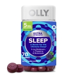 OLLY Extra Strength Sleep Gummy Supplement 5mg Melatonin L Theanine Blackberry Flavor 70 Ct