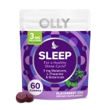OLLY Sleep Gummy Supplement 3mg Melatonin L Theanine Chamomile Blackberry Flavor 60 Ct