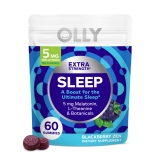OLLY Extra Strength Sleep Gummy Supplement 5mg Melatonin L Theanine Blackberry Flavor 60 Ct Pouch