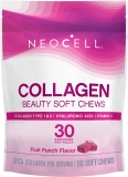 NeoCell Beauty Bursts Collagen Soft Chews 60 Count Fruit Punch 2000mg Collagen Types 1 & 3