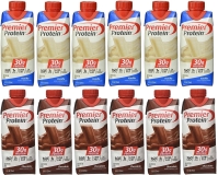 Premier Protein High Protein Shakes Variety Pack - 6 Chocolate & 6 Vanilla - 11oz Each - Pack of 12