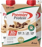 Premier Protein Shake Café Latte 30g Protein 1g Sugar 24 Vitamins Minerals Nutrients Support Immune Health 11 Fl Oz 4 Count