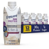 Ensure Max Protein Nutrition Shake 30g Protein 1g Sugar French Vanilla 11 fl oz Pack of 12