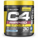Cellucor C4 Ripped Sport Arctic Snow Cone Pre Workout Powder for Energy, Men & Women - NSF Certified, Sugar Free, 135mg Caffeine - 30 Servings.