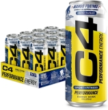 Cellucor C4 Energy Mango Foxtrot Zero Sugar Pre Workout Drink 16oz Cans 12-Pack