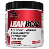 Evlution Nutrition LeanBCAA Stimulant Free Pre Workout Weight Loss Support BCAA Fat Burner CLA L-Carnitine 30 Servings Fruit Punch