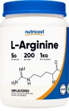 Nutricost L-Arginine Powder 1KG 5g Per Serving Non-GMO Gluten