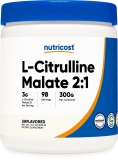 Nutricost L-Citrulline Malate 2:1 Powder 300g Unflavored Gluten Free Supplement