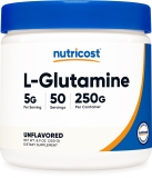 Nutricost L Glutamine Powder 250g Gluten Free Non GMO Supplement