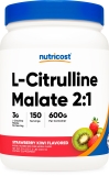 Nutricost L-Citrulline Malate 2:1 Powder 600g Strawberry Kiwi Pre Workout Supplement