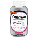 Centrum Silver Women's 50 Plus Multivitamin with Vitamin D3 B Vitamins Non-GMO Supports Memory Cognition Older Adults 200 Ct
