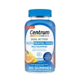 Centrum MultiGummies Multi+ Mental Focus Adult Multivitamin Caffeine Green Tea Lemon Orange Flavors 90 Count