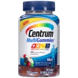 Centrum MultiGummies Men 150 Count Natural Cherry Berry & Apple Flavor Multivitamin Multimineral Supplement Gummies Vitamin D3