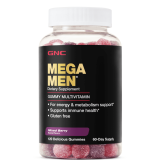 GNC Mega Men Gummy Multivitamin Energy Metabolism Immune Support Mixed Berry 120 Count