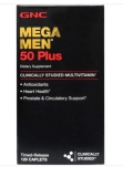 GNC Mega Men 50 Plus Multivitamin 120 Caplets for Men's Health