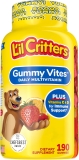 Lil Critters Gummy Vites Kids Multivitamin with Vitamin C D3 Immune Support Fruit Flavors 190 Gummies