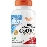 Doctor's Best High Absorption CoQ10 with BioPerine NonGMO Gluten Free Non-Soy 200mg 180 Veggie Caps Heart Health Energy Production Vegan Fermented