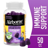 Airborne Vitamin C Zinc Immune Support Gummies Multivitamin Supplement Elderberry Flavor 50 ct