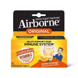 Airborne 1000mg Vitamin C Zinc Effervescent Immune Support Supplement Antioxidants A C E 10 Fizzy Drink Tablets Zesty Orange Flavor