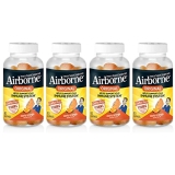 Airborne Zesty Orange Vitamin C 750mg Gummies 63 Count Gluten-Free Immune Support Supplement Vitamins C E Selenium Pack of 4