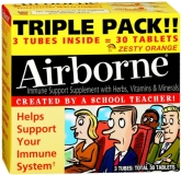Airborne Zesty Orange Effervescent Tablets 30 Tablets Pack of 4