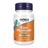 NOW Supplements Zinc Picolinate 50mg for Enzyme Function & Immune Support 60 Vegan Capsules