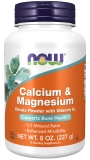 NOW Calcium Magnesium Citrate Powder with Vitamin D3 Bone Health Support 8-Ounce
