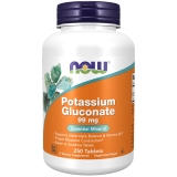 NOW Potassium Gluconate 99mg Tablets, Easier to Swallow, Essential Mineral - 250ct