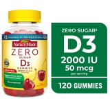 Nature Made Sugar-Free Vitamin D3 Gummies Immune Bone Muscle Support 120 Count