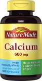 Nature Made Calcium Carbonate 600mg Vitamin D3 400 IU Softgels 100ct for Strong Bones