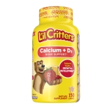 Lil Critters Calcium D3 Kids Gummy Bone Support Orange Strawberry Cherry Flavors 150 Gummies