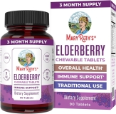 MaryRuths Elderberry Chewable Tablets Blueberry Raspberry 90 ct for Immune Support