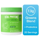 Vital Proteins Daily Greens Probiotic Digestive Gut Health Support Powder Mix with Daily Fiber Green Apple 9.3 oz
