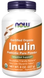 NOW Supplements Inulin Prebiotic Pure Powder Certified Organic Non-GMO Project Verified Intestinal Support 8-Ounce