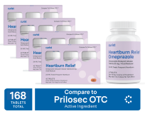 Curist Heartburn Relief Omeprazole 20mg 168 Tablets Delayed Release Acid Reflux Medicine