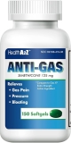 HealthA2Z Simethicone 125mg 150 Softgels Extra Strength Gas Relief Fast Gas Pain Pressure Bloating Relief