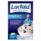 Lactaid Fast Act Lactose Intolerance Capsules, 2 Pack 60 Count