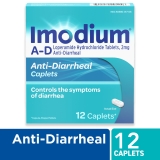 Imodium A-D Se Añadieron Comprimidos Oblongos Alivio Diarrea Loperamida 12 Uds.