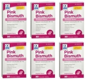 Quality Choice Pink Bismuth Chewable Tablets 30 Tablets Each 6 Pack