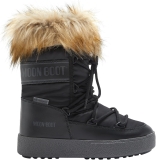 Moon Boot 5.5 Women 4.5 Men Black Winter Snow Boots Waterproof Fur Lined Warm Cozy Shoes