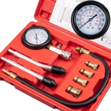 Clatoon 8pcs Petrol Engine Cylinder Compression Tester Kit Small Engine Compression Tester Automotive Tool Gauge 0-300PSI Testing Car Motorcycle Outboard Motor Snowmobile Chainsaw