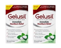 Gelusil Cool Mint Antacid Anti-Gas Tablets 100 Count Pack of 2