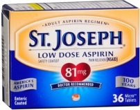 St Joseph Low Dose Enteric Safety Coated Pain Relieving Aspirin 81mg 36 Ct