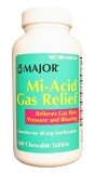 Major Mi-Acid Gas Relief 80mg Chewable Tablets for Adults 100 ct Bottle 2 Pack