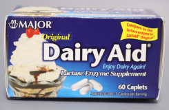 Major Lactose Intolerance Lactase Enzyme Caplet 60 Major Pharmaceuticals Bottle