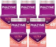 Phazyme Ultra Strength Softgel 180mg 48 CT Pack of 5 for Gas Relief