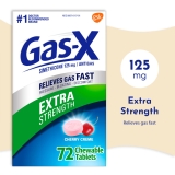 Gas-X Extra Strength Chewable Gas Relief Tablets Simethicone 125 Mg Bloating Relief Cherry Flavor 72 Count
