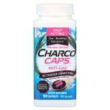 Charcocaps Fast Gas Relief Bloating Flatulence Charcoal Capsules 100 Count